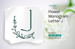 Thyme Leaf Flower Monogram J Product Image 1