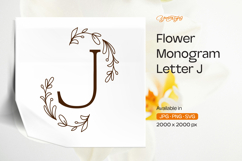 Fern Leaf Flower Monogram J Product Image 1