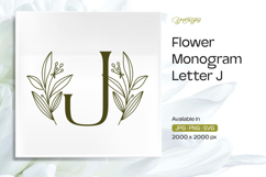 Olive Flower Monogram J Product Image 1