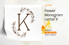 Fern Leaf Flower Monogram K Product Image 1