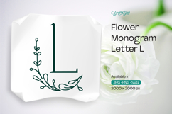 Thyme Leaf Flower Monogram L Product Image 1