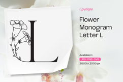 Morning Glory Flower Monogram Letter L Product Image 1