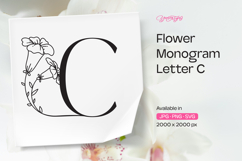 Morning Glory Flower Monogram Letter C Product Image 1