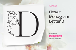 Morning Glory Flower Monogram Letter D Product Image 1