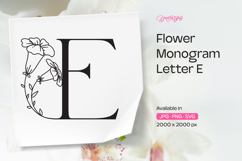 Morning Glory Flower Monogram Letter E Product Image 1
