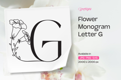 Morning Glory Flower Monogram Letter G Product Image 1