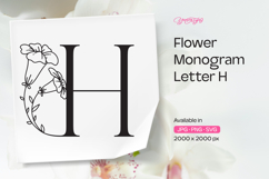 Morning Glory Flower Monogram Letter H Product Image 1