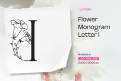 Morning Glory Flower Monogram Letter I Product Image 1