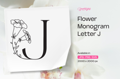Morning Glory Flower Monogram Letter J Product Image 1
