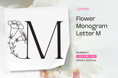 Morning Glory Flower Monogram Letter M Product Image 1