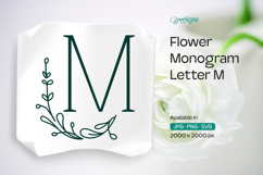 Thyme Leaf Flower Monogram M Product Image 1