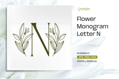 Olive Flower Monogram N Product Image 1