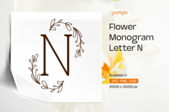 Fern Leaf Flower Monogram N Product Image 1
