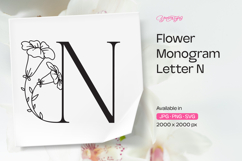 Morning Glory Flower Monogram Letter N Product Image 1