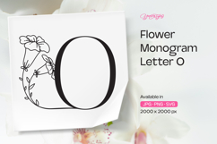 Morning Glory Flower Monogram Letter O Product Image 1