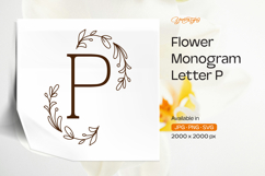 Fern Leaf Flower Monogram P Product Image 1