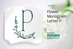 Thyme Leaf Flower Monogram P Product Image 1