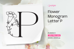 Morning Glory Flower Monogram Letter P Product Image 1