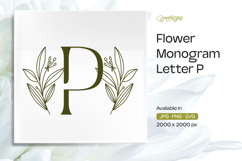 Olive Flower Monogram P Product Image 1