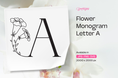 Morning Glory Flower Monogram Letter A Product Image 1