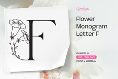 Morning Glory Flower Monogram Letter F Product Image 1