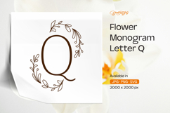 Fern Leaf Flower Monogram Q Product Image 1