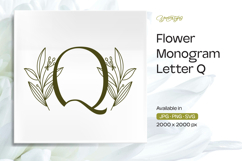 Olive Flower Monogram Q Product Image 1