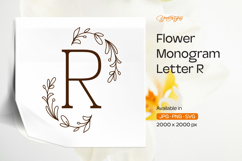 Fern Leaf Flower Monogram R Product Image 1