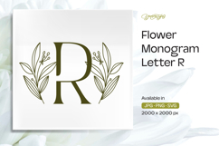 Olive Flower Monogram R Product Image 1