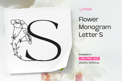 Morning Glory Flower Monogram Letter S Product Image 1