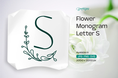 Thyme Leaf Flower Monogram S Product Image 1