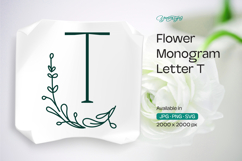 Thyme Leaf Flower Monogram T Product Image 1