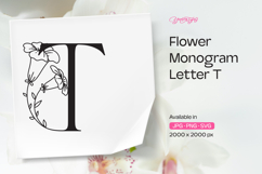 Morning Glory Flower Monogram Letter T Product Image 1