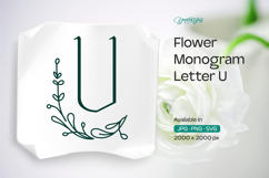 Thyme Leaf Flower Monogram U Product Image 1
