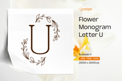Fern Leaf Flower Monogram U Product Image 1