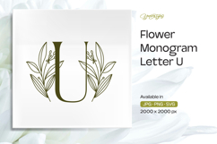 Olive Flower Monogram U Product Image 1