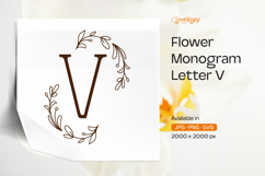 Fern Leaf Flower Monogram V Product Image 1