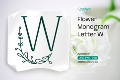 Thyme Leaf Flower Monogram W Product Image 1