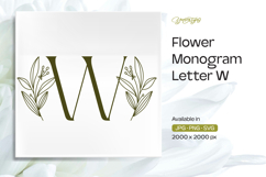 Olive Flower Monogram W Product Image 1