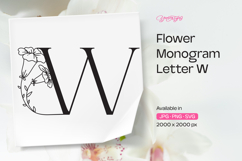 Morning Glory Flower Monogram Letter W Product Image 1