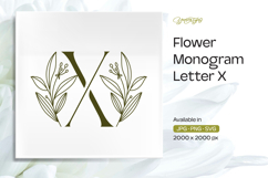 Olive Flower Monogram X Product Image 1
