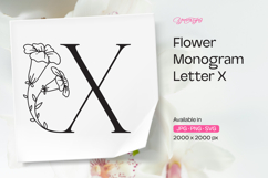 Morning Glory Flower Monogram Letter X Product Image 1