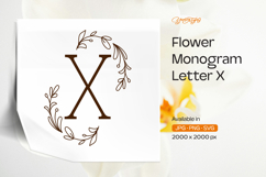 Fern Leaf Flower Monogram X Product Image 1