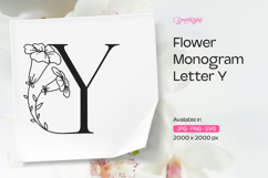 Morning Glory Flower Monogram Letter Y Product Image 1