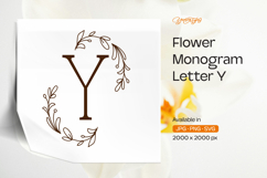 Fern Leaf Flower Monogram Y Product Image 1