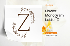 Fern Leaf Flower Monogram Z Product Image 1