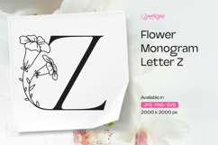 Morning Glory Flower Monogram Letter Z Product Image 1