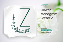 Thyme Leaf Flower Monogram Z Product Image 1