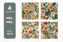 Abstact Summer Flower Pattern. Digital Paper PNG Product Image 1
