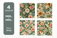 Watercolor Flower Clipart. Digital Paper PNG Product Image 1